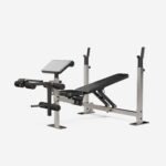 Banco Musculación Soportes Barra + Estación Curl Bíceps/Piernas